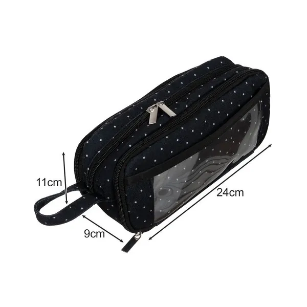 Triple foldable pencil case - black Maaleo 24511
