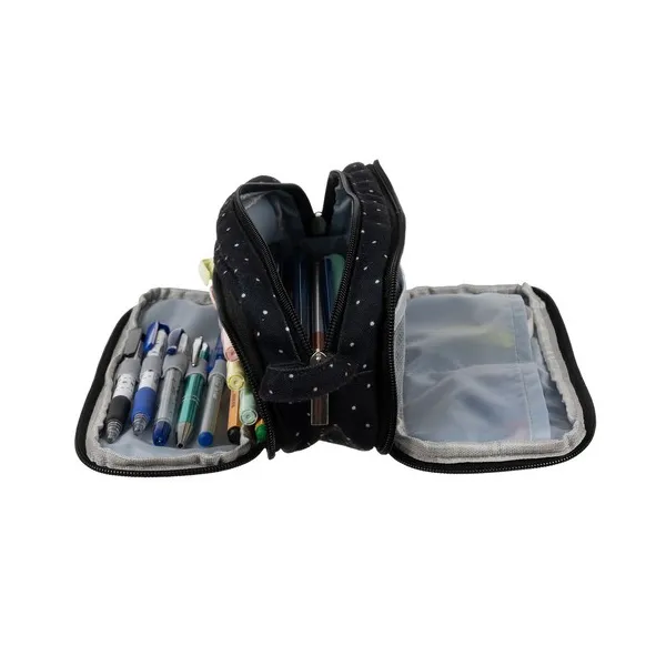 Triple foldable pencil case - black Maaleo 24511