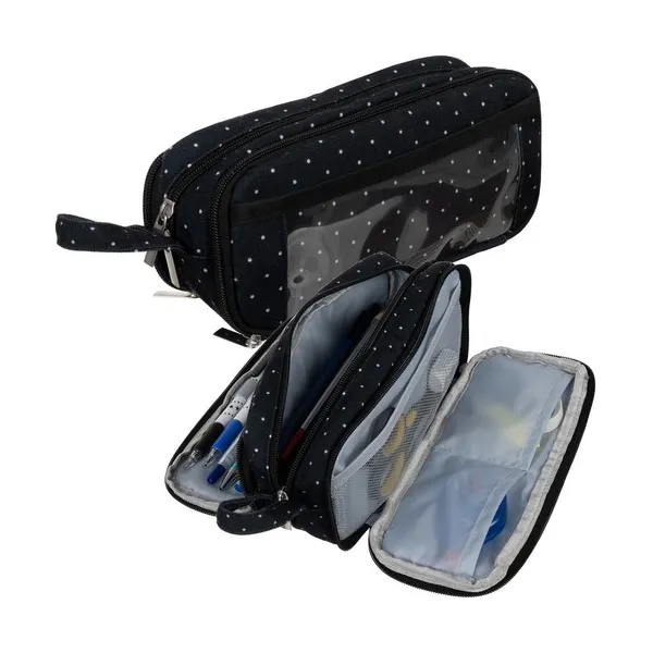 Triple foldable pencil case - black Maaleo 24511