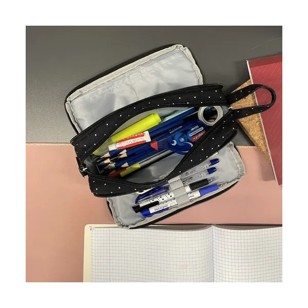 Triple foldable pencil case - black Maaleo 24511