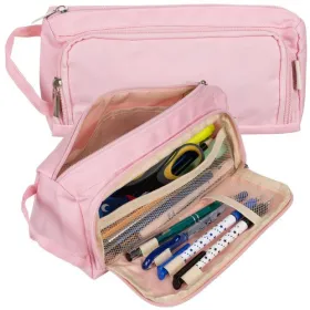 Double extendable pencil case - pink Maaleo 24519 | Buy online — Megaluks
