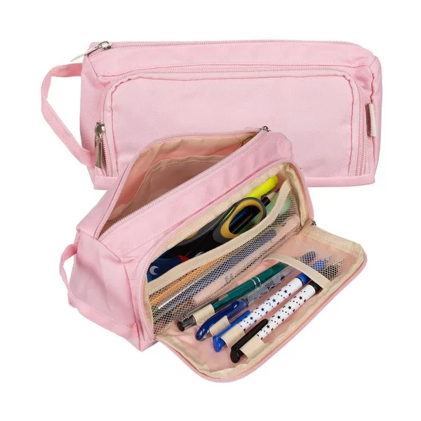 Double extendable pencil case - pink Maaleo 24519 | Buy online — Megaluks