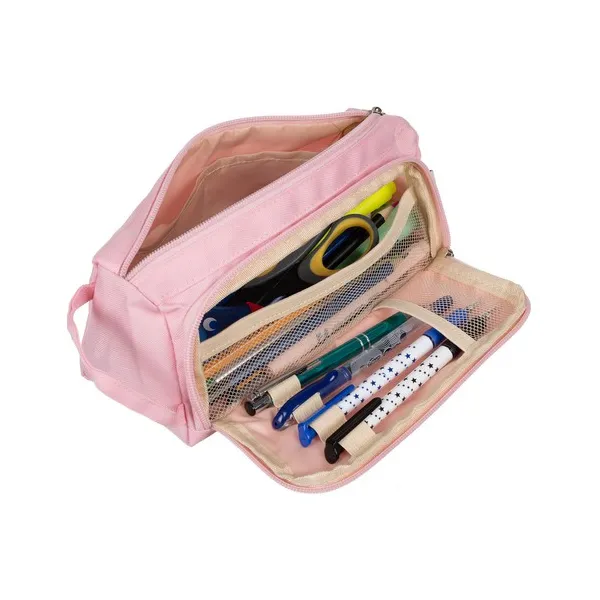Double extendable pencil case - pink Maaleo 24519 | Buy online — Megaluks