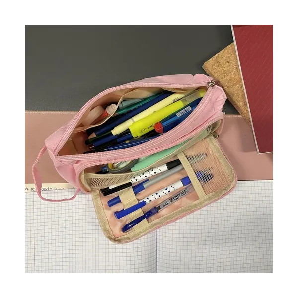 Double extendable pencil case - pink Maaleo 24519 | Buy online — Megaluks