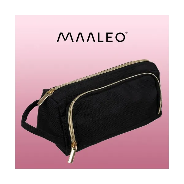 Double extendable pencil case - black Maaleo 24502