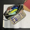 Double extendable pencil case - black Maaleo 24502