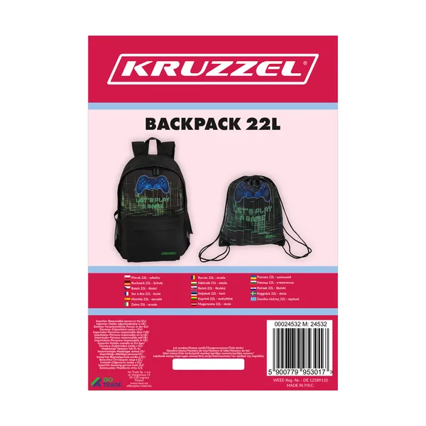Seljakott 22L - koolile Kruzzel 24532 | Osta veebist — Megaluks