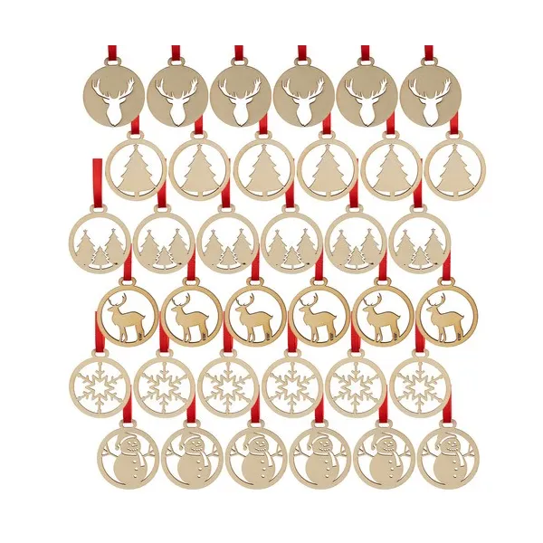 Wooden baubles - 36pcs Ruhhy 24855 | Buy online — Megaluks