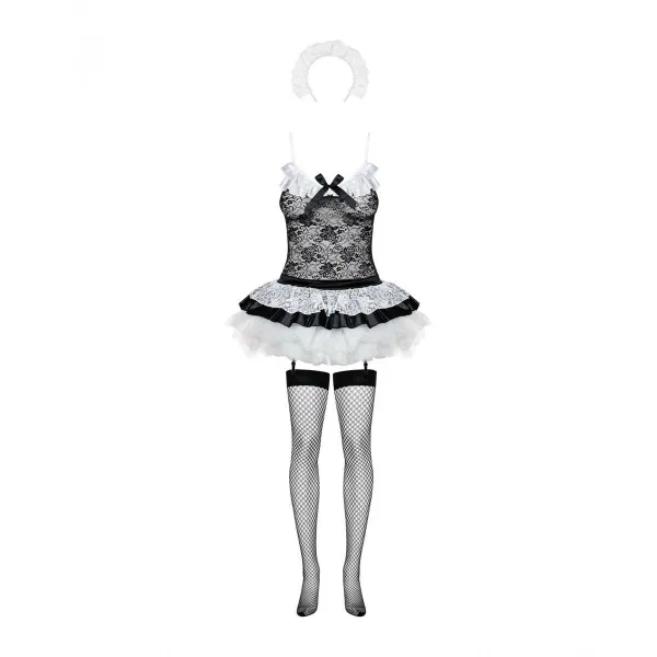 Эротический костюм Obsessive Housemaid Чёрный