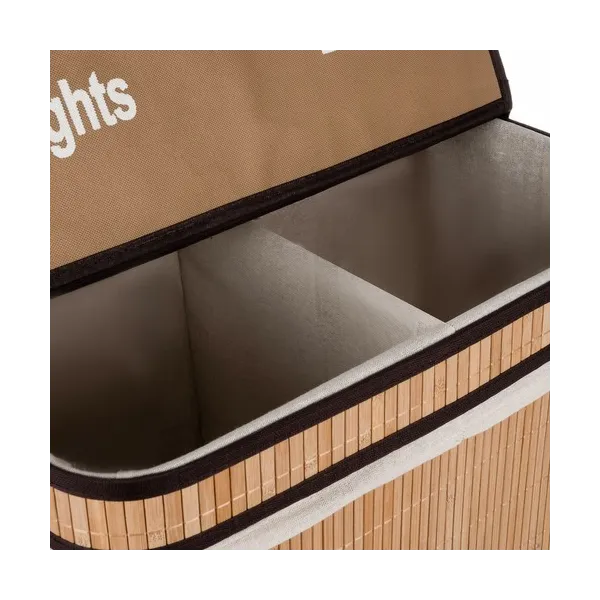 Bamboo laundry basket - two-chamber Ruhhy 24269 | Buy online — Megaluks