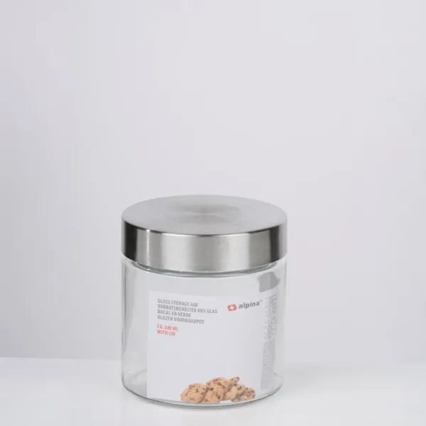 Alpina - Glass Jar / Storage Container with Screw Cap 500 ml 11 cm