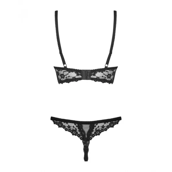 Nėriniuoti apatiniai komplektai Obsessive Letica Juoda L/XL