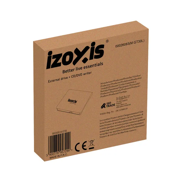 Ārējais diskdzinis + CD/DVD rakstītājs Izoxis 2 | Pirkt tiešsaistē — Megaluks