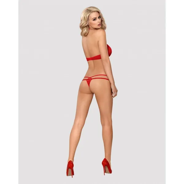 Alusvaatesetti Obsessive 838-SET-3 Punainen S/M