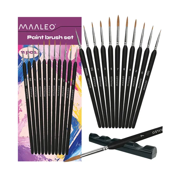 Paint brushes 11pcs with stand Maaleo 26118