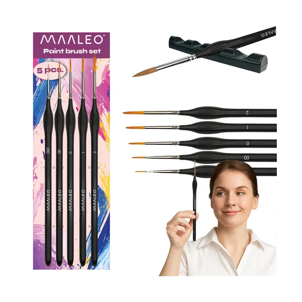Paint brushes 5 pcs with stand Maaleo 26119