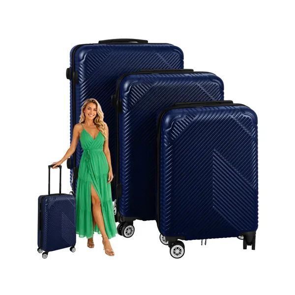 3-in-1 suitcase set - navy blue Trizand 26664 | Buy online — Megaluks
