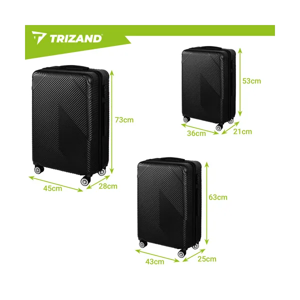 3-in-1 suitcase set - black Trizand 26661 | Buy online — Megaluks