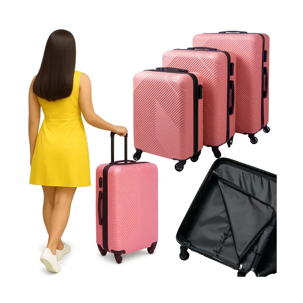 3-in-1 suitcase set - pink Trizand 26663 | Buy online — Megaluks