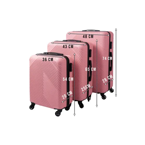 3-in-1 suitcase set - pink Trizand 26663 | Buy online — Megaluks