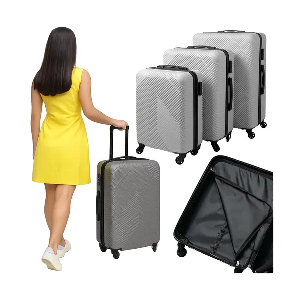 3-in-1 suitcase set - gray Trizand 26662