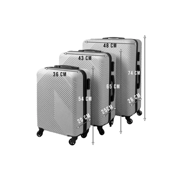 3-in-1 suitcase set - gray Trizand 26662