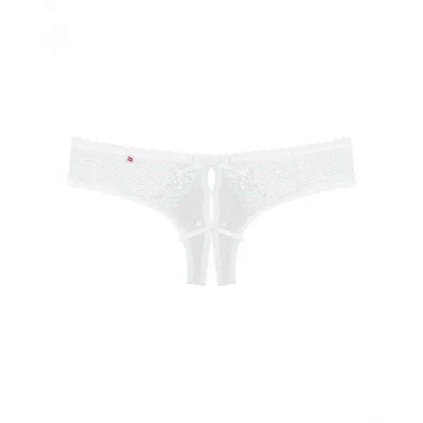 Valkoiset pikkuhousut alabasterinvärisellä pitsillä Obsessive OBS-8208991-S/M-OLD S/M Valkoinen