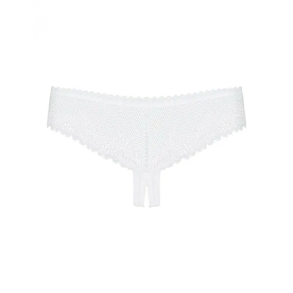 Valkoiset pikkuhousut alabasterinvärisellä pitsillä Obsessive OBS-8208991-S/M-OLD S/M Valkoinen