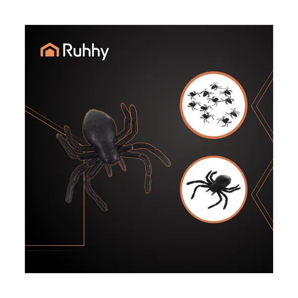 Plastic spiders - decoration - 10 pcs Ruhhy 260 | Pirkt tiešsaistē — Megaluks