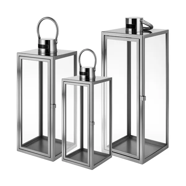 Silver lanterns 38/49/63cm 3pcs Ruhhy 26477 | Buy online — Megaluks