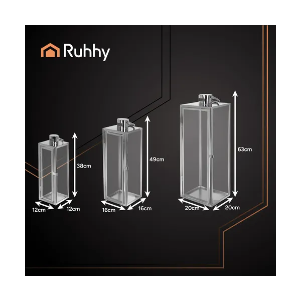 Silver lanterns 38/49/63cm 3pcs Ruhhy 26477 | Buy online — Megaluks