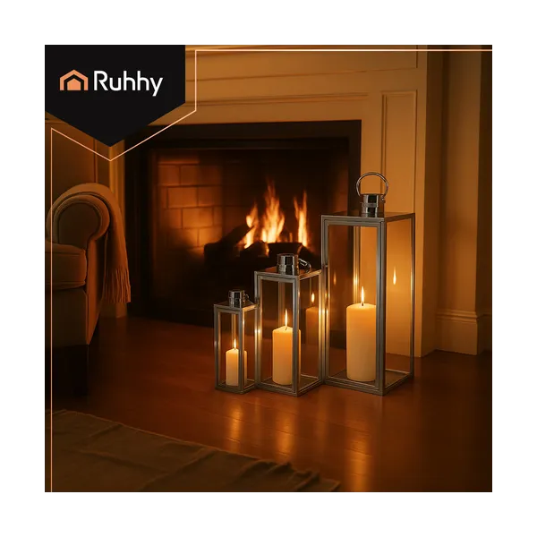 Silver lanterns 38/49/63cm 3pcs Ruhhy 26477 | Buy online — Megaluks