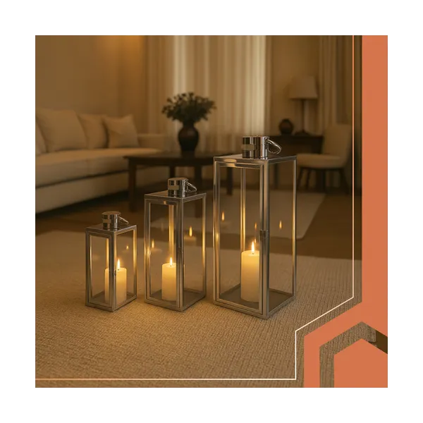 Silver lanterns 38/49/63cm 3pcs Ruhhy 26477 | Buy online — Megaluks
