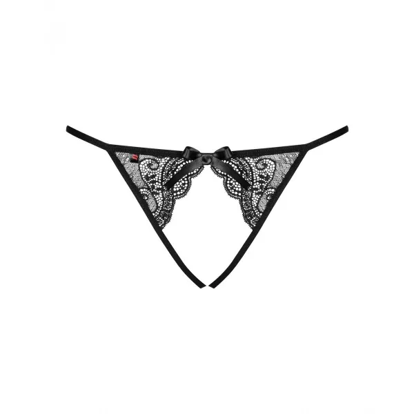 Knickers Obsessive Miamor crotchless panties L/XL Black Lace
