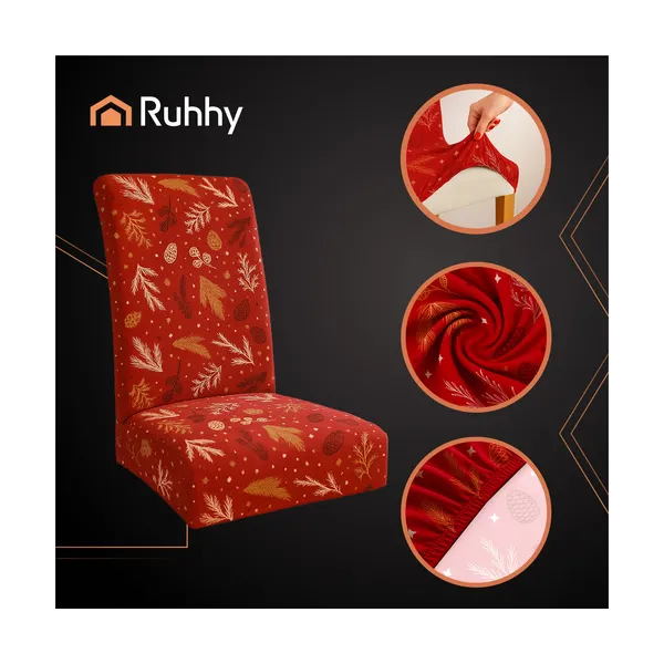 Chair covers 6 pcs. Light red Ruhhy 26638 | Osta veebist — Megaluks