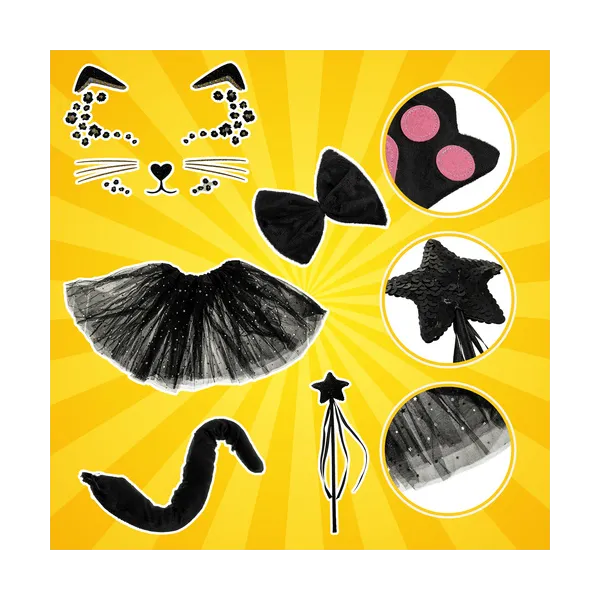 7-piece cat costume - black Kruzzel 26745 | Buy online — Megaluks