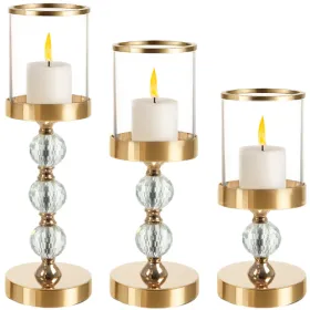 Candlestick - lantern set 3 pcs gold Ruhhy 2648 | Pirkt tiešsaistē — Megaluks