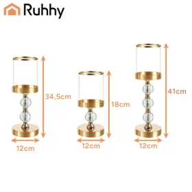 Candlestick - lantern set 3 pcs gold Ruhhy 2648 | Pirkt tiešsaistē — Megaluks