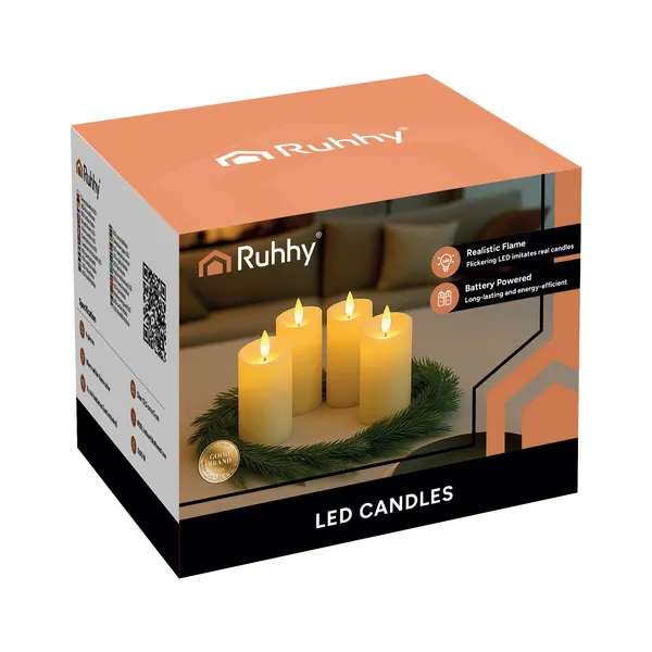 LED candle/insert 12.5x5cm 4pcs Ruhhy 26485 | Osta verkosta — Megaluks