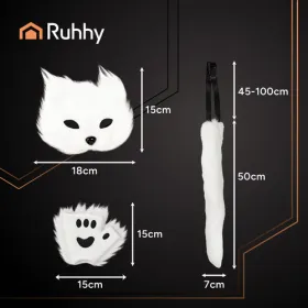 4-piece cat/fox costume, white, Ruhhy 26249 | Osta veebist — Megaluks