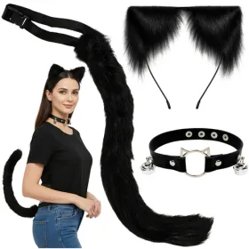 3-piece cat/fox costume, black, Ruhhy 26587 | Osta veebist — Megaluks