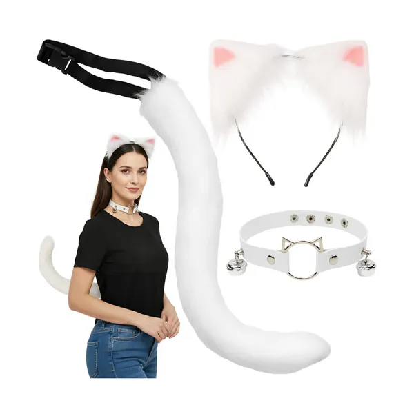3-piece cat/fox costume, white, Ruhhy 26584 | Osta veebist — Megaluks