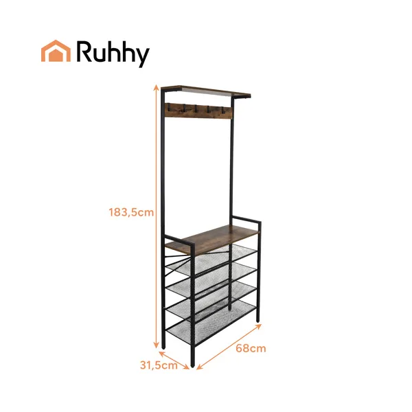 Standing shelf with hanger 189cm Ruhhy 27035 | Osta verkosta — Megaluks