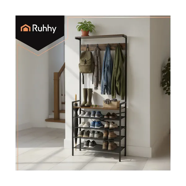 Standing shelf with hanger 189cm Ruhhy 27035 | Osta verkosta — Megaluks