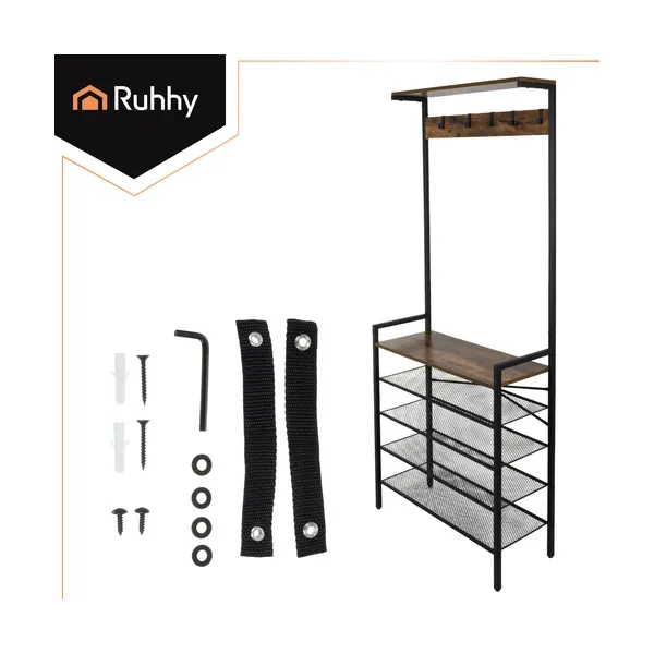 Standing shelf with hanger 189cm Ruhhy 27035 | Osta verkosta — Megaluks
