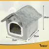 Лежанка для кошки - серый домик Purlov 25706 | Купить онлайн — Megaluks