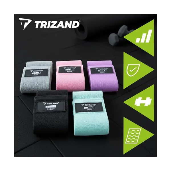 Set of exercise bands - 5 pcs Trizand 25877 | Pirkt tiešsaistē — Megaluks