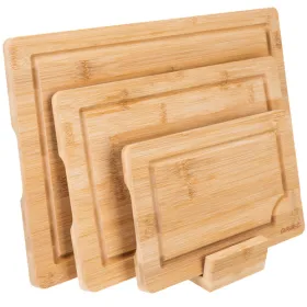 Bamboo cutting board - 3 pcs + Ruhhy stand | Osta veebist — Megaluks