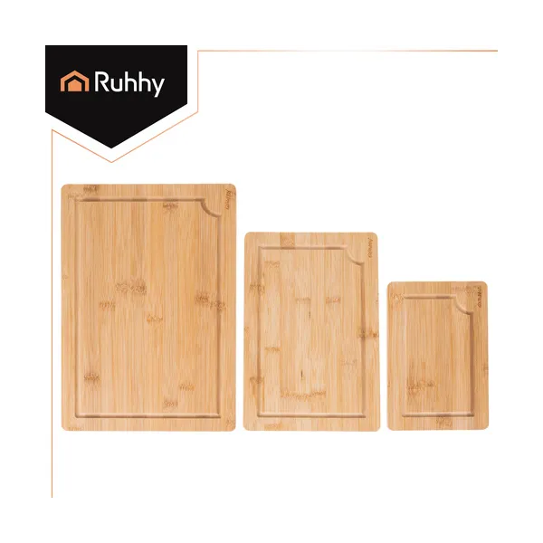 Bamboo cutting board - 3 pcs + Ruhhy stand | Pirkt tiešsaistē — Megaluks