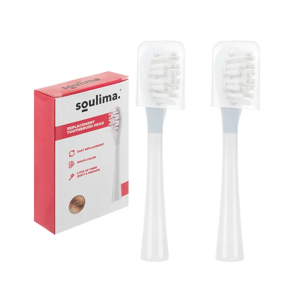 Balta dantų šepetėlio galvutė 2 vnt Soulima 26929